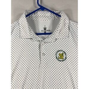 US Open 122nd The Country Club Golf Polo Shirt Mens XL White Square Print